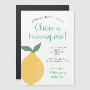 Yellow Lemon First Birthday Turning One Birthday