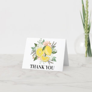 Yellow Lemon Flower Letterpress Thank You Card