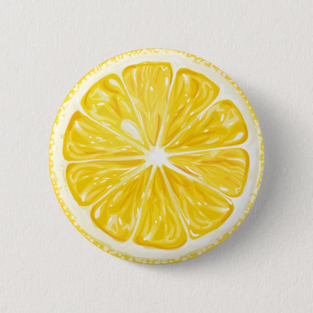 Yellow Lemon Fruit Button (Front)