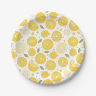 Yellow Lemon Fruit Party: Main Squeeze Lem-One-Ade Paper Plates