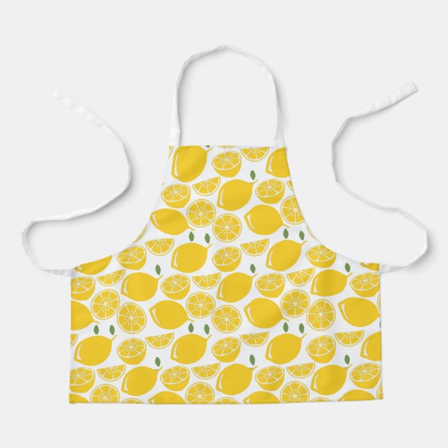 Yellow lemon fruit pattern apron (Front)