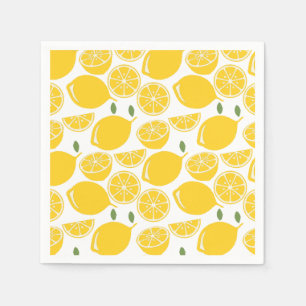 Yellow lemon fruit pattern napkins