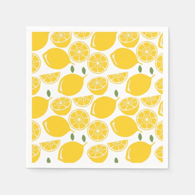 Yellow lemon fruit pattern napkins (Front)