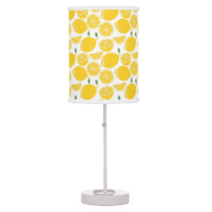 Yellow lemon fruit pattern table lamp