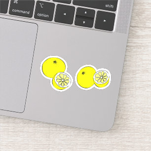 Yellow lemon fruits sticker