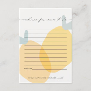 Yellow Lemon Fruity Citrus Advise Mum Baby Shower Enclosure Card