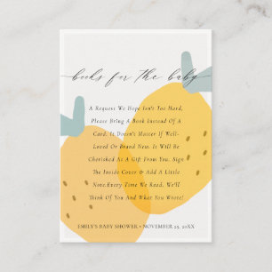 Yellow Lemon Fruity Citrus Books For Baby Shower Enclosure Card