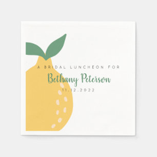 Yellow Lemon Funky Bridal Shower Luncheon Napkins