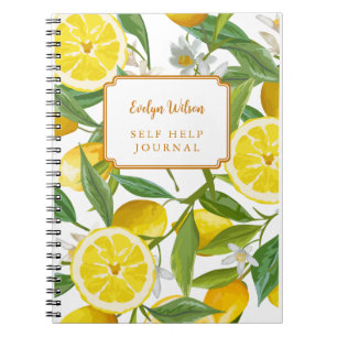 Yellow Lemon Grove Bright Summer Personalized Name Notebook