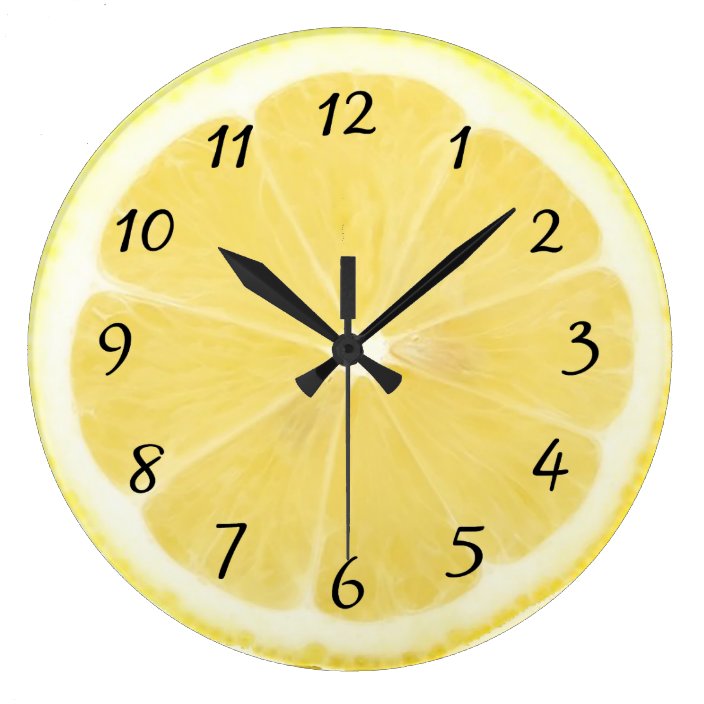 Yellow Lemon Kitchen Clock