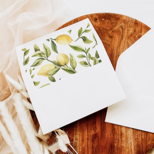 Yellow Lemon Mediterranean Amalfi Wedding  Envelope Liner