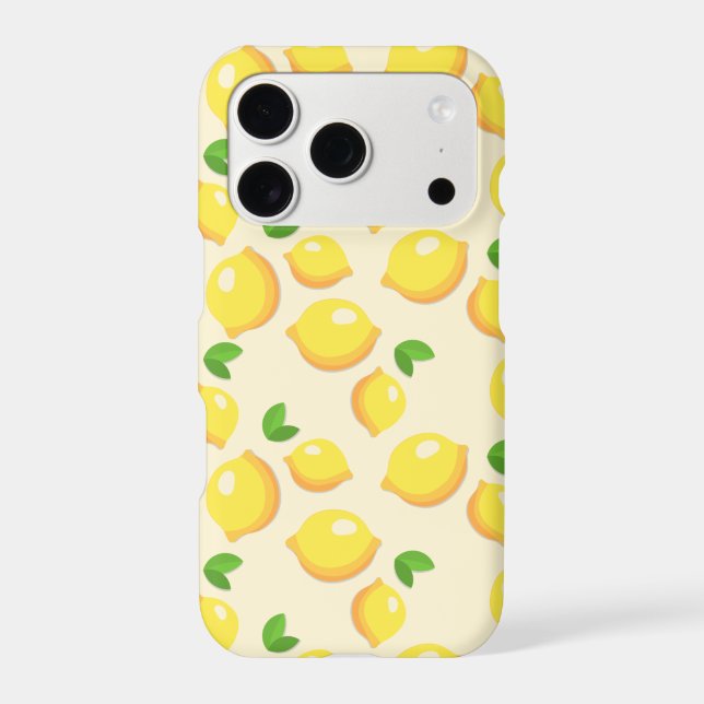 Yellow Lemon Minimalist  Fruits Pattern Background Case-Mate iPhone Case (Back)