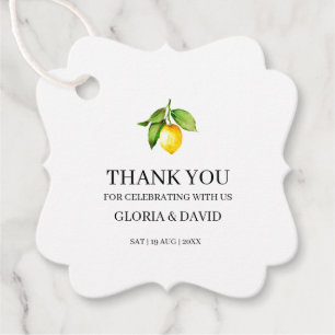 Yellow Lemon Modern Wedding Favor Tags