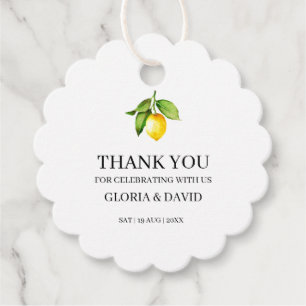 Yellow Lemon Modern Wedding Favor Tags