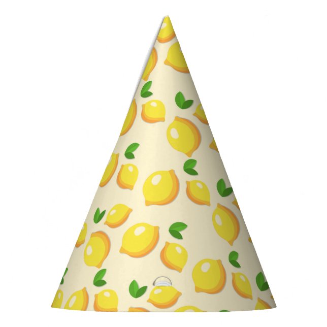 Yellow Lemon Paper Party Hat (Left)