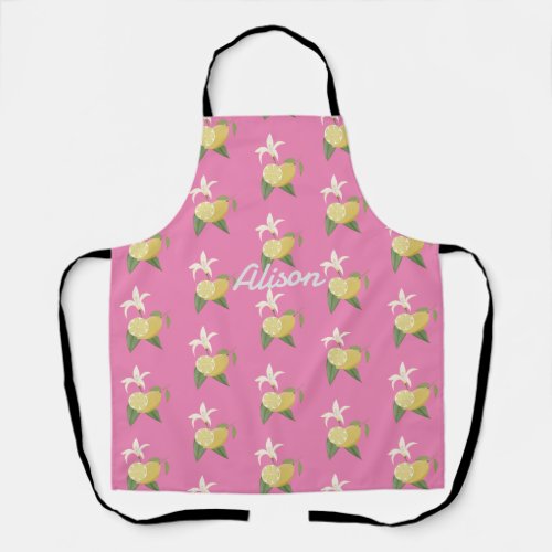 Yellow Lemon pattern  Apron