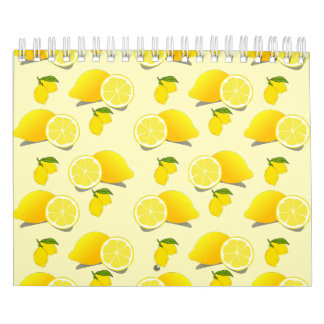 Yellow Lemon Pattern Calendar