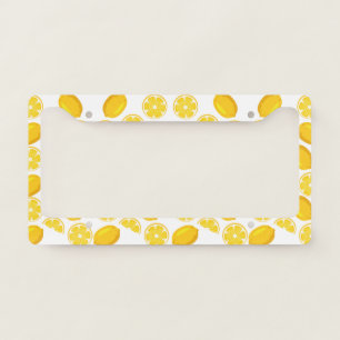 Yellow Lemon Pattern License Plate Frame – Citrus 