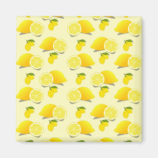 Yellow Lemon Pattern Magnet