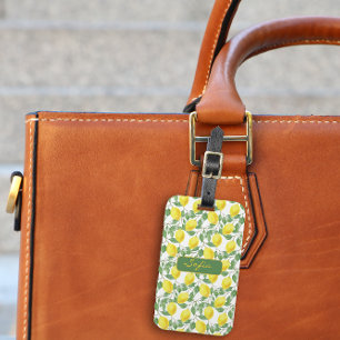 Yellow lemon pattern name Luggage Tag