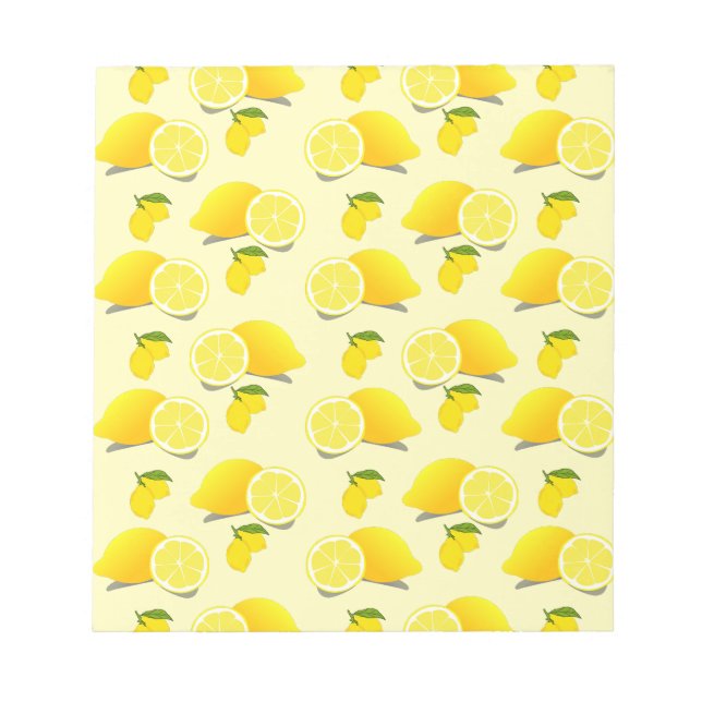Yellow Lemon Pattern  Notepad (Front)