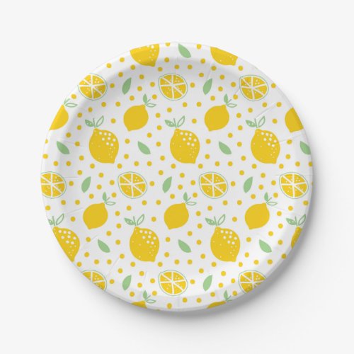 Yellow Lemon Pattern Paper Plates