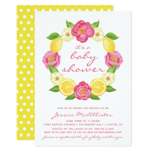 Pink And Yellow Baby Shower Invitations Zazzle