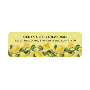 Yellow Lemon Return Address Labels