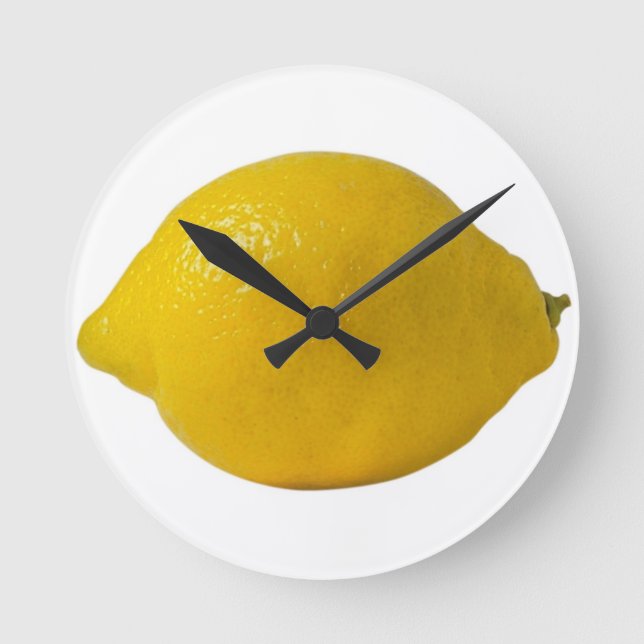 Yellow Lemon Round Clock (Front)