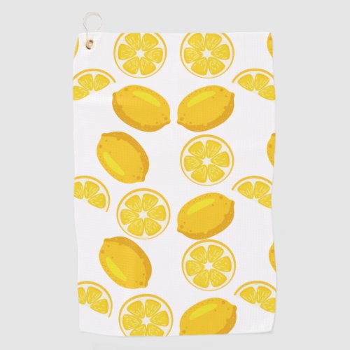 Yellow Lemon Seamless pattern  Golf Towel