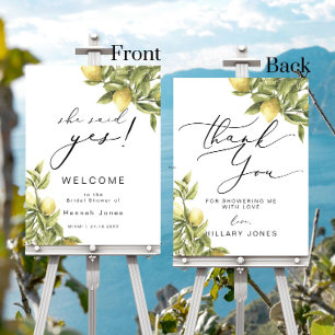 Yellow Lemon She Said Yes Bridal welcome sign