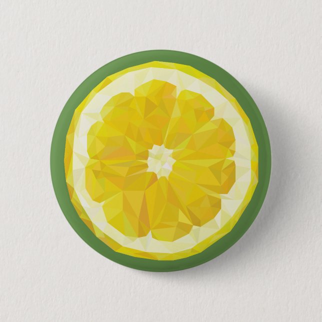 Yellow lemon slice button. pinback button (Front)