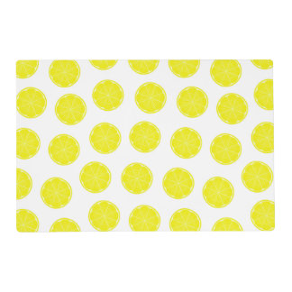 Yellow Lemon Slice Citrus Pattern Placemat