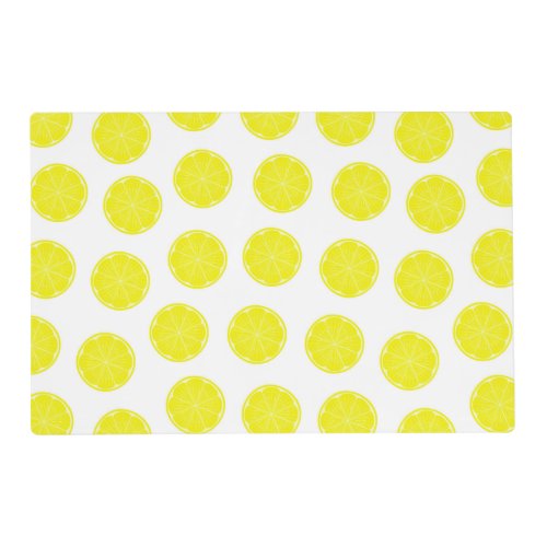 Yellow Lemon Slice Citrus Pattern Placemat