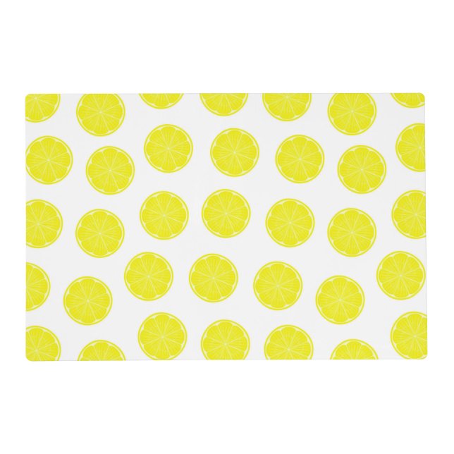 Yellow Lemon Slice Citrus Pattern Placemat (Front)