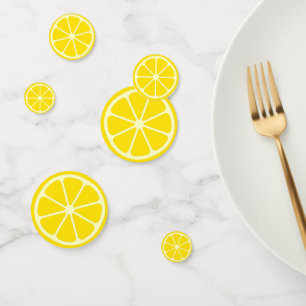 Yellow Lemon Slice Fun Summer Citrus Confetti