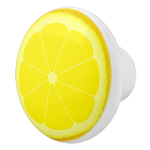 Yellow lemon slice knob handle