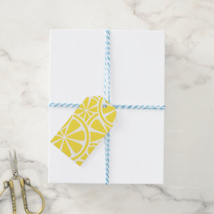 Yellow Lemon Slice Pattern Gift Tags