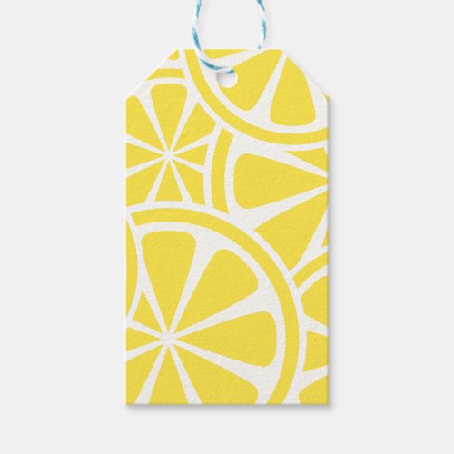 Yellow Lemon Slice Pattern Gift Tags