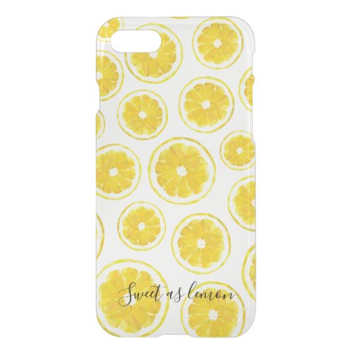 Yellow lemon slice pattern low poly hitech design iPhone SE87 case