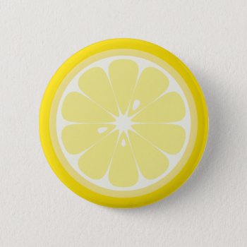 Yellow Lemon Slice Pinback Button by NovotnyDesigns at Zazzle