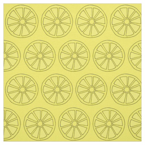 Yellow Lemon Slices Citrus Fruit Print Fabric