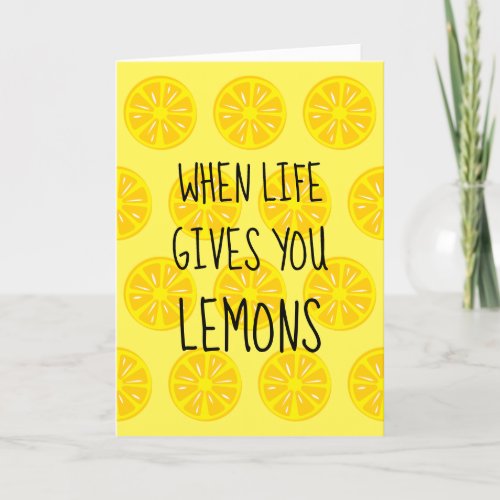 Yellow Lemon Slices Folded Note Card