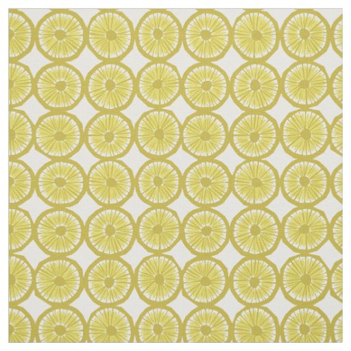 yellow lemon slices pattern fabric