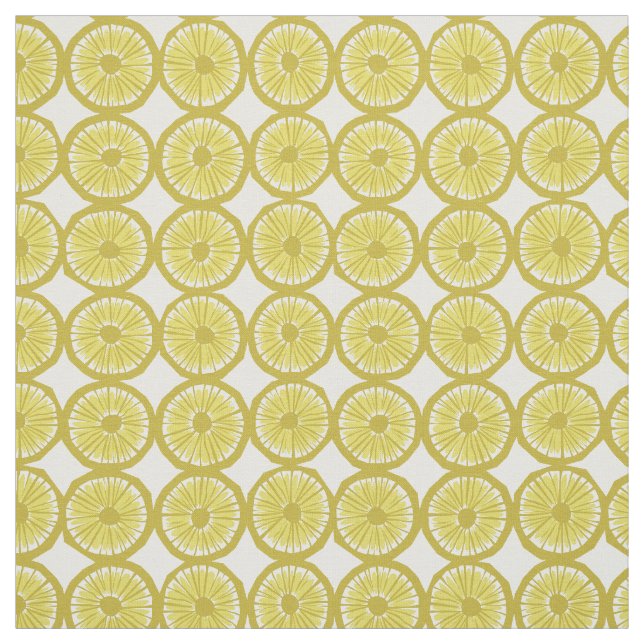 yellow lemon slices pattern fabric (Swatch)