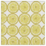 yellow lemon slices pattern modern print fabric