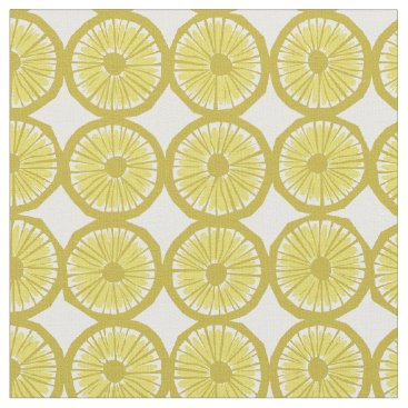 yellow lemon slices pattern modern print fabric
