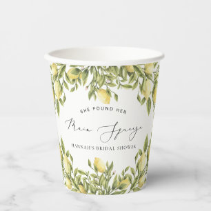 Yellow Lemon Sorrento Mediterranean Bridal Shower Paper Cups