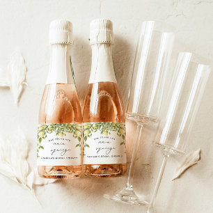 Yellow Lemon Sorrento Mediterranean Bridal Shower Sparkling Wine Label