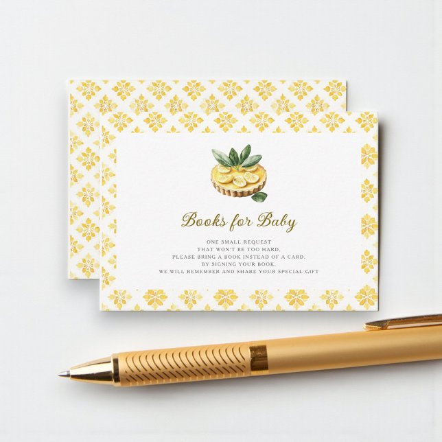 Yellow Lemon Tart Baby Shower books for baby Enclosure Card (Creator Uploaded)